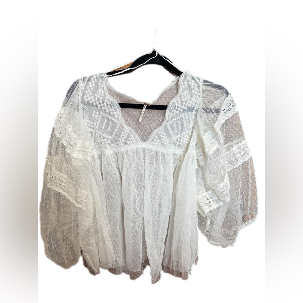 Free People True Candy Tunic Top in White  Large. NWOT - Picture 6 of 12